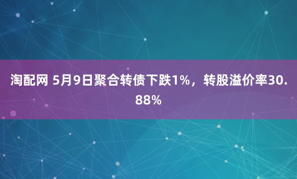 淘配网 5月9日聚合转债下跌1%，转股溢价率30.88%
